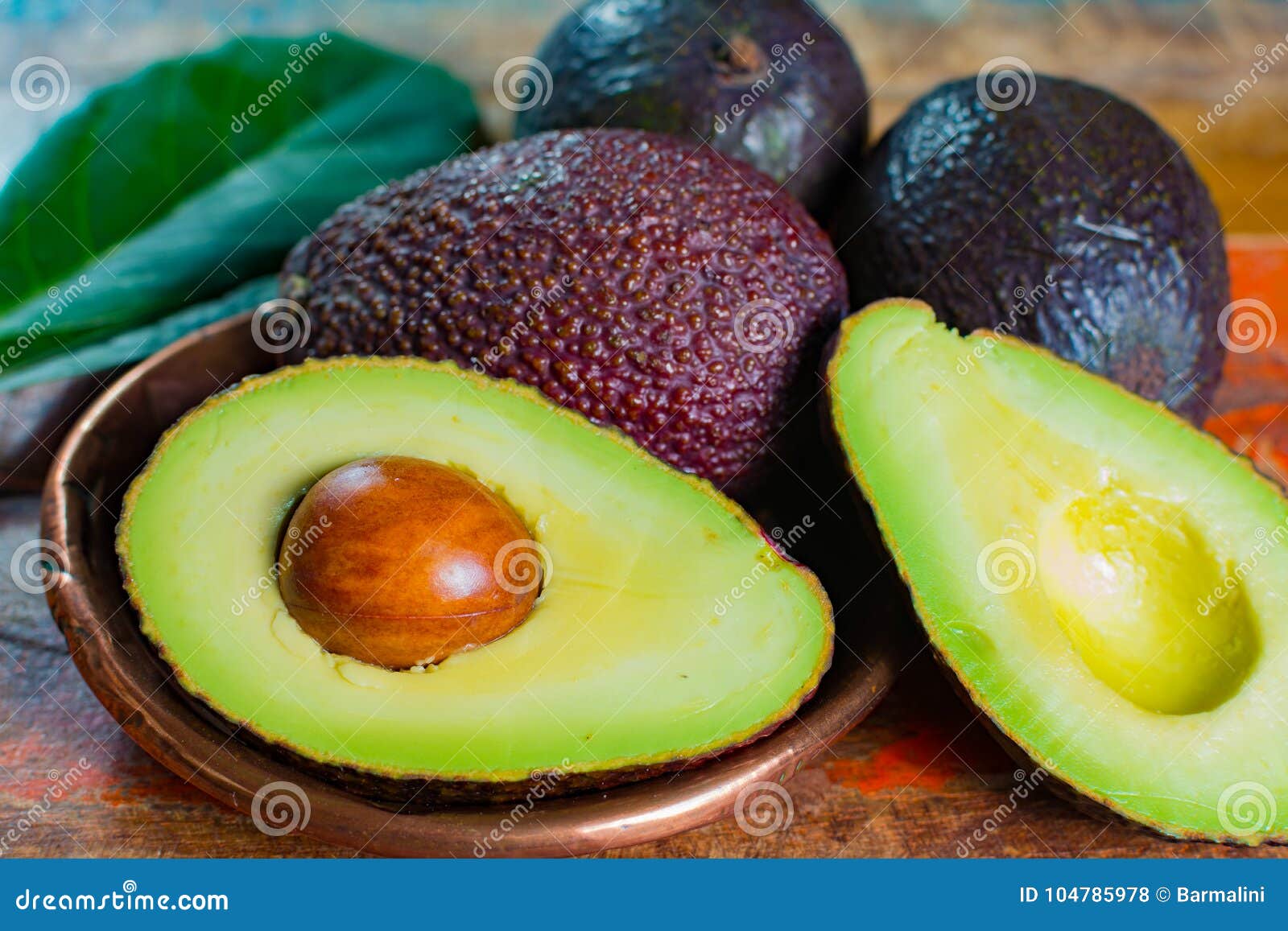 healthy vegetarian food Ã¢â¬â green ripe avocado, new harvest, wit